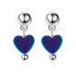 Girls Cute Heart-shaped Earrings Super Fairy Sweet Korean Silver-plated Accessories